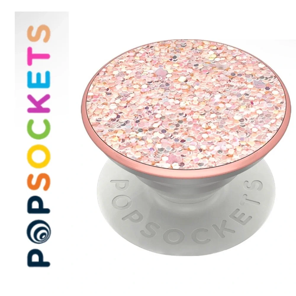 Rose Gols Sparkly Glitter Popsocket